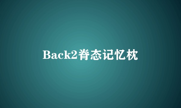 Back2脊态记忆枕