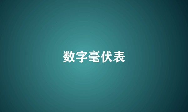 数字毫伏表