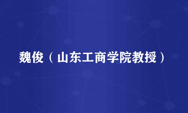 魏俊（山东工商学院教授）