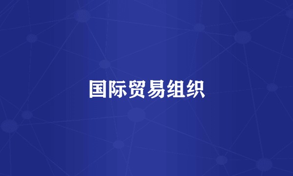 国际贸易组织