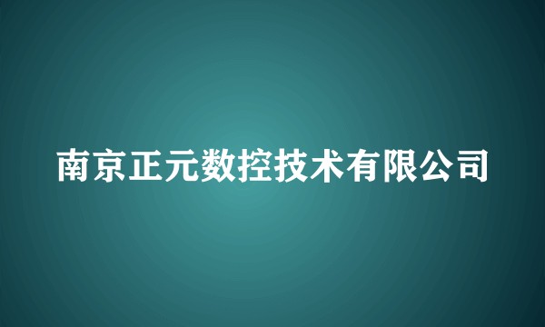 南京正元数控技术有限公司
