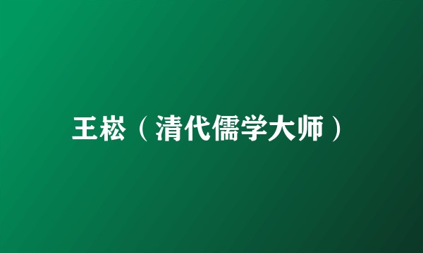 王崧（清代儒学大师）