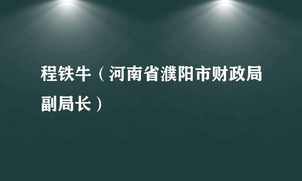 程铁牛（河南省濮阳市财政局副局长）