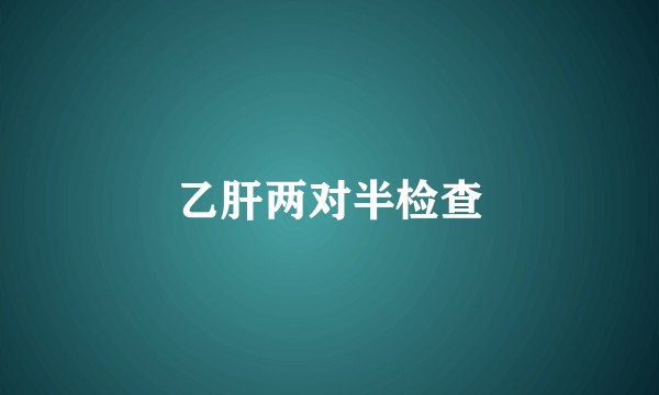 乙肝两对半检查
