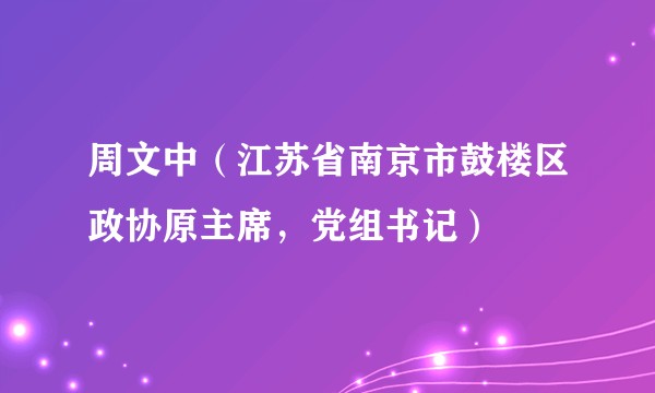 周文中（江苏省南京市鼓楼区政协原主席，党组书记）