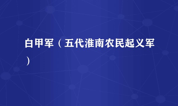 白甲军（五代淮南农民起义军）
