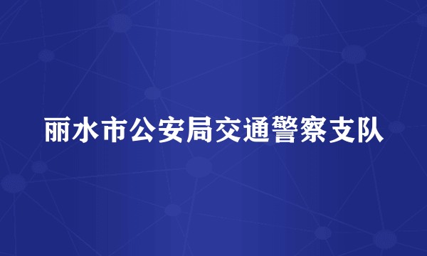 丽水市公安局交通警察支队