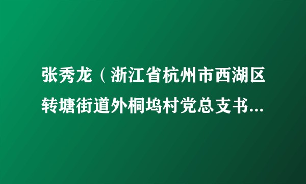 张秀龙（浙江省杭州市西湖区转塘街道外桐坞村党总支书记、村委会主任、股份经济合作社董事长）