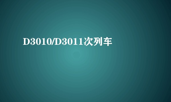 D3010/D3011次列车