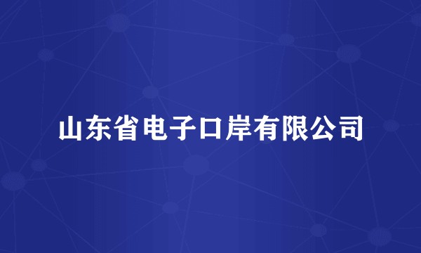 山东省电子口岸有限公司