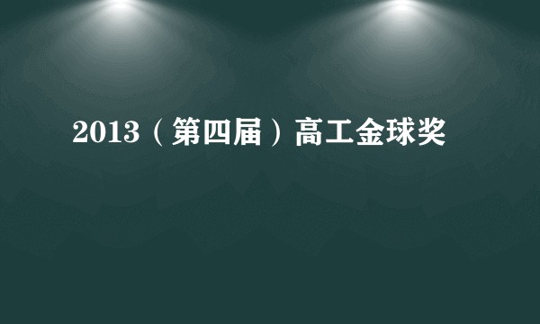 2013（第四届）高工金球奖