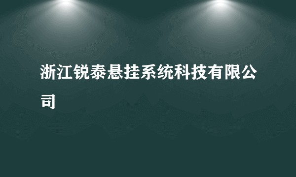 浙江锐泰悬挂系统科技有限公司