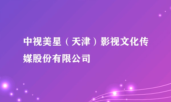 中视美星（天津）影视文化传媒股份有限公司