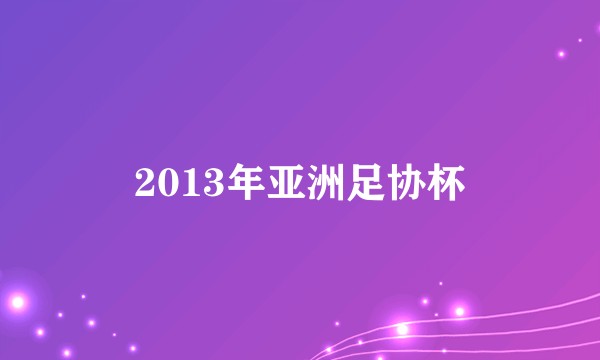 2013年亚洲足协杯