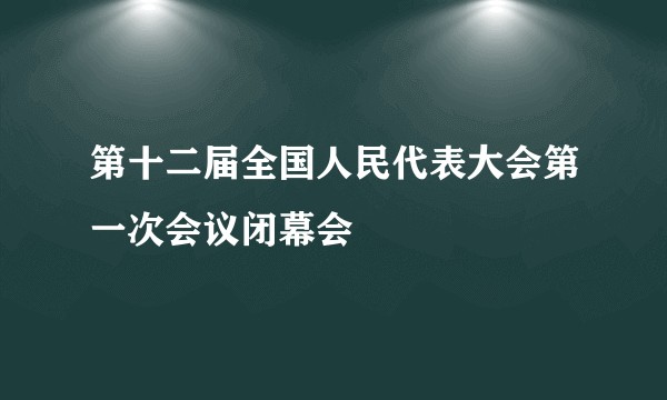 第十二届全国人民代表大会第一次会议闭幕会
