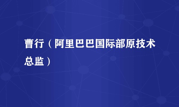曹行（阿里巴巴国际部原技术总监）