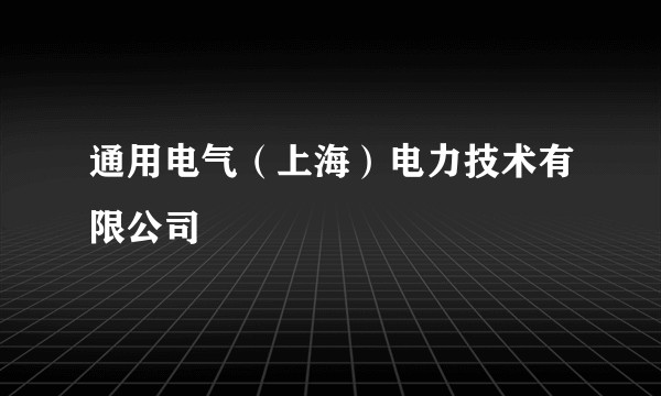 通用电气（上海）电力技术有限公司
