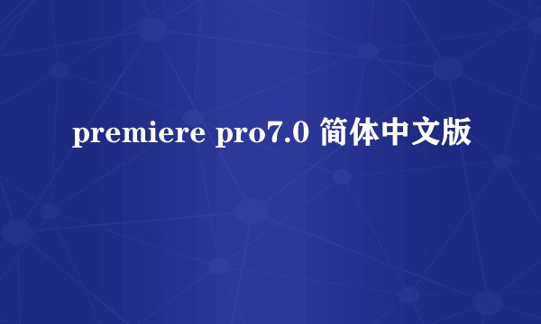 premiere pro7.0 简体中文版