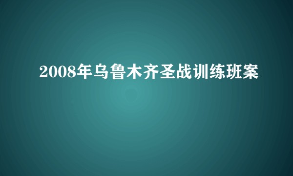 2008年乌鲁木齐圣战训练班案