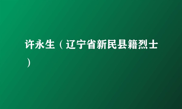 许永生（辽宁省新民县籍烈士）