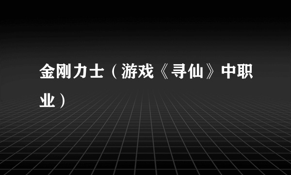金刚力士（游戏《寻仙》中职业）