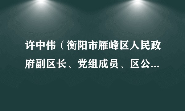 许中伟(衡阳市雁峰区人民政府副区长、党组成员、区公安分局局长、党委书记)