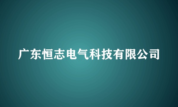 广东恒志电气科技有限公司