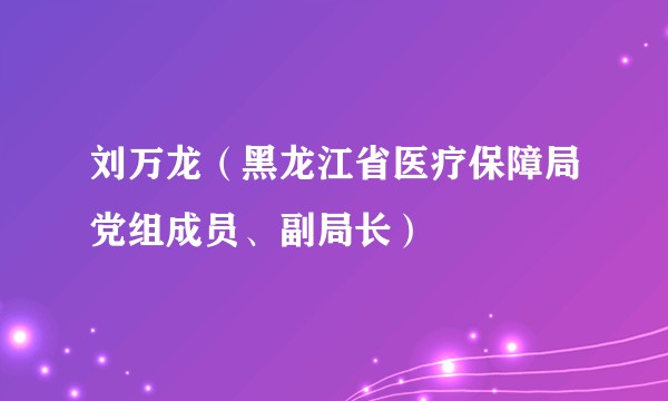 刘万龙（黑龙江省医疗保障局党组成员、副局长）