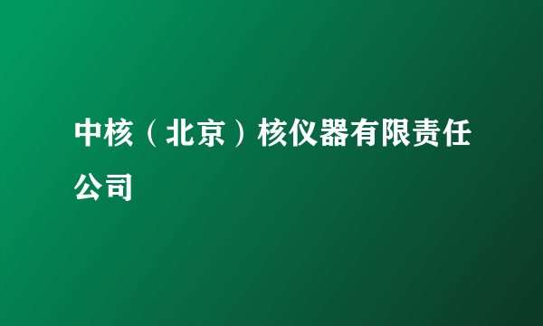 中核（北京）核仪器有限责任公司