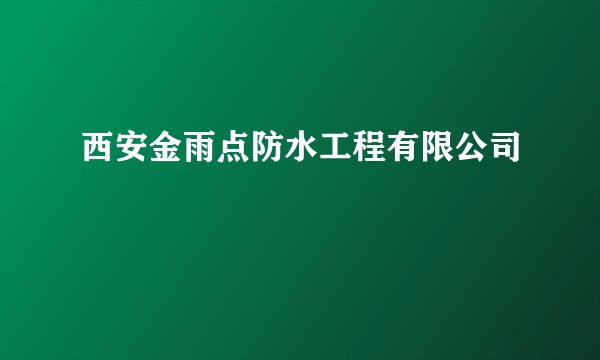 西安金雨点防水工程有限公司