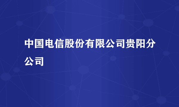 中国电信股份有限公司贵阳分公司