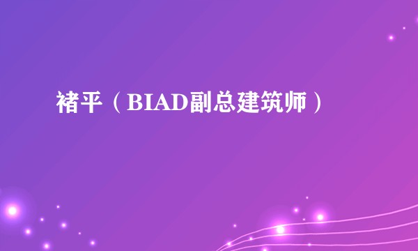 褚平（BIAD副总建筑师）