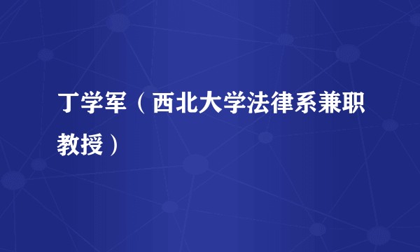 丁学军（西北大学法律系兼职教授）