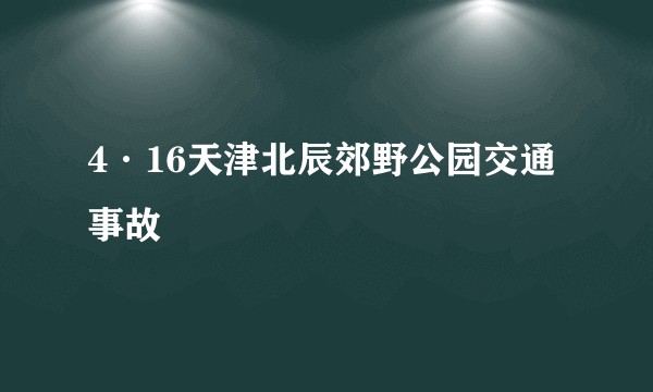 4·16天津北辰郊野公园交通事故