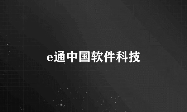 e通中国软件科技