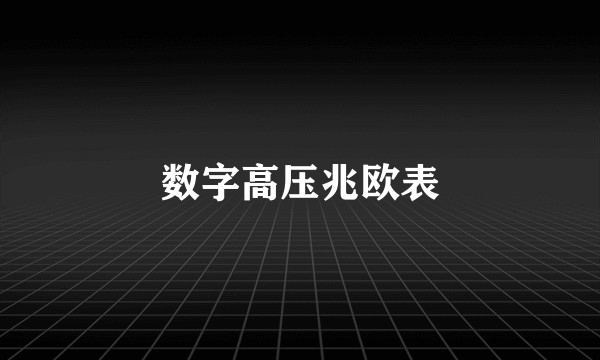 数字高压兆欧表
