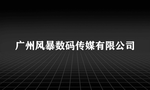 广州风暴数码传媒有限公司