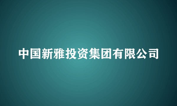 中国新雅投资集团有限公司