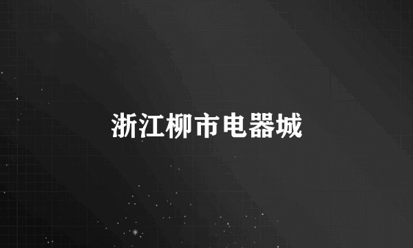 浙江柳市电器城
