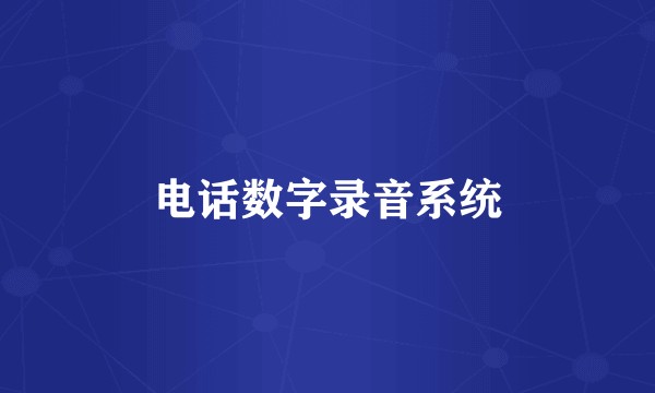 电话数字录音系统
