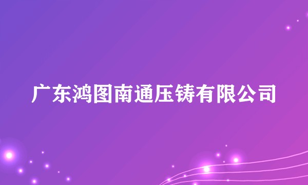广东鸿图南通压铸有限公司