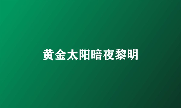 黄金太阳暗夜黎明
