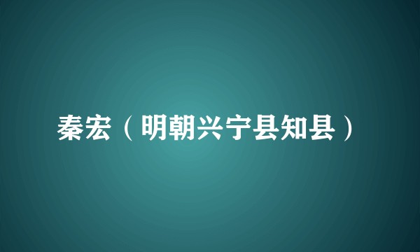 秦宏（明朝兴宁县知县）