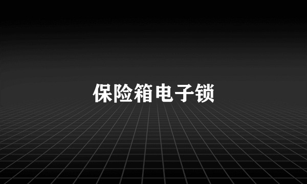 保险箱电子锁