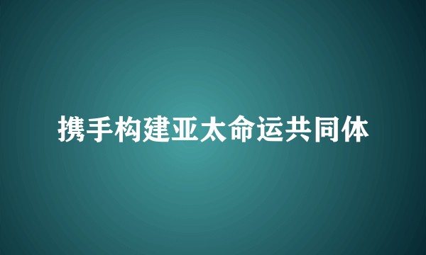 携手构建亚太命运共同体