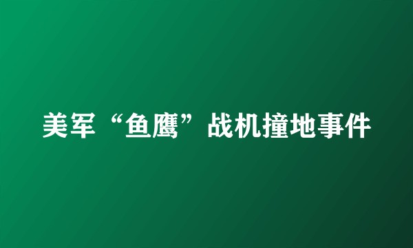 美军“鱼鹰”战机撞地事件