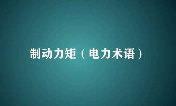 制动力矩（电力术语）