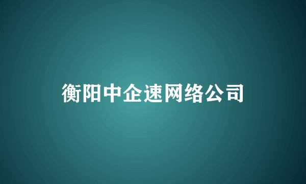 衡阳中企速网络公司