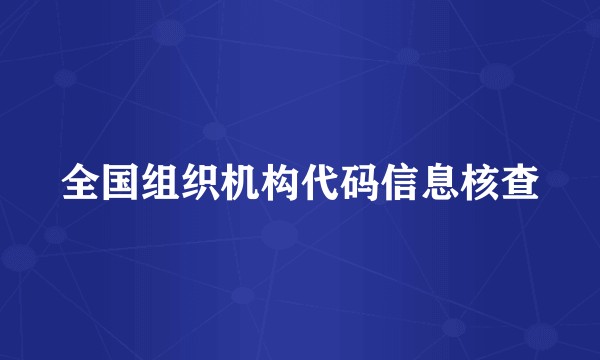 全国组织机构代码信息核查