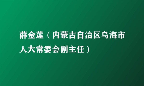 薛金莲（内蒙古自治区乌海市人大常委会副主任）